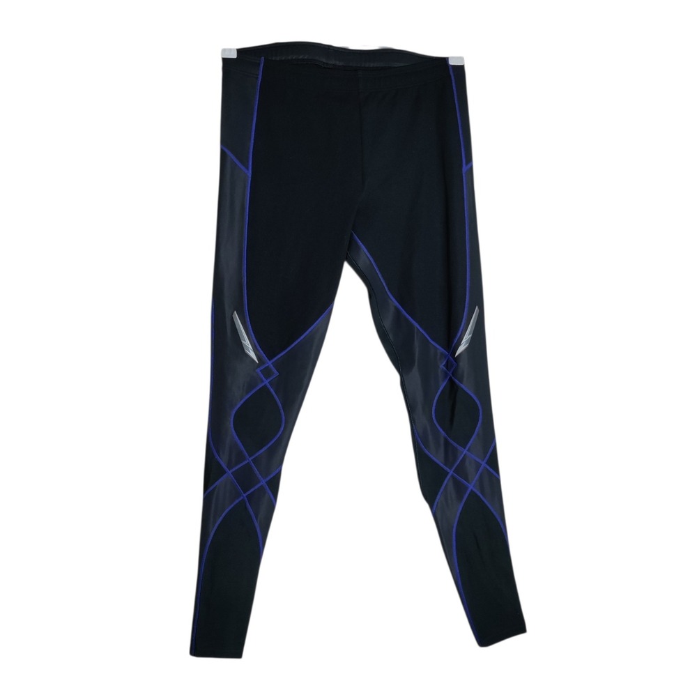 CW-X Stabilyx Compression Tights Mens L Black Purple Running Leggings 225879A